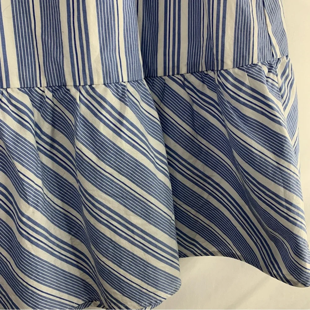 J. by J. Crew Blue White Striped Midi Skirt with Bow Waist, Size 2 - Picture 5 of 11